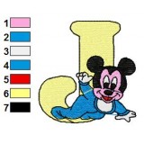 J Mickey Mouse Disney Baby Alphabet Embroidery Design